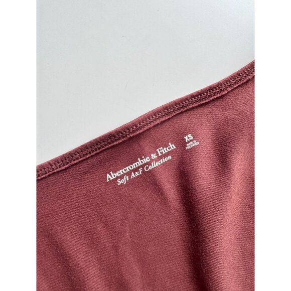 ABERCROMBIE & FITCH Brown Soft Jersey Long Sleeve Sweetheart Bodysuit, Size XS - Picture 8 of 13
